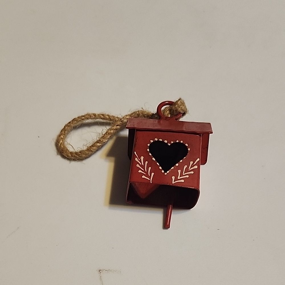 Red Heart Birdhouse Ornament